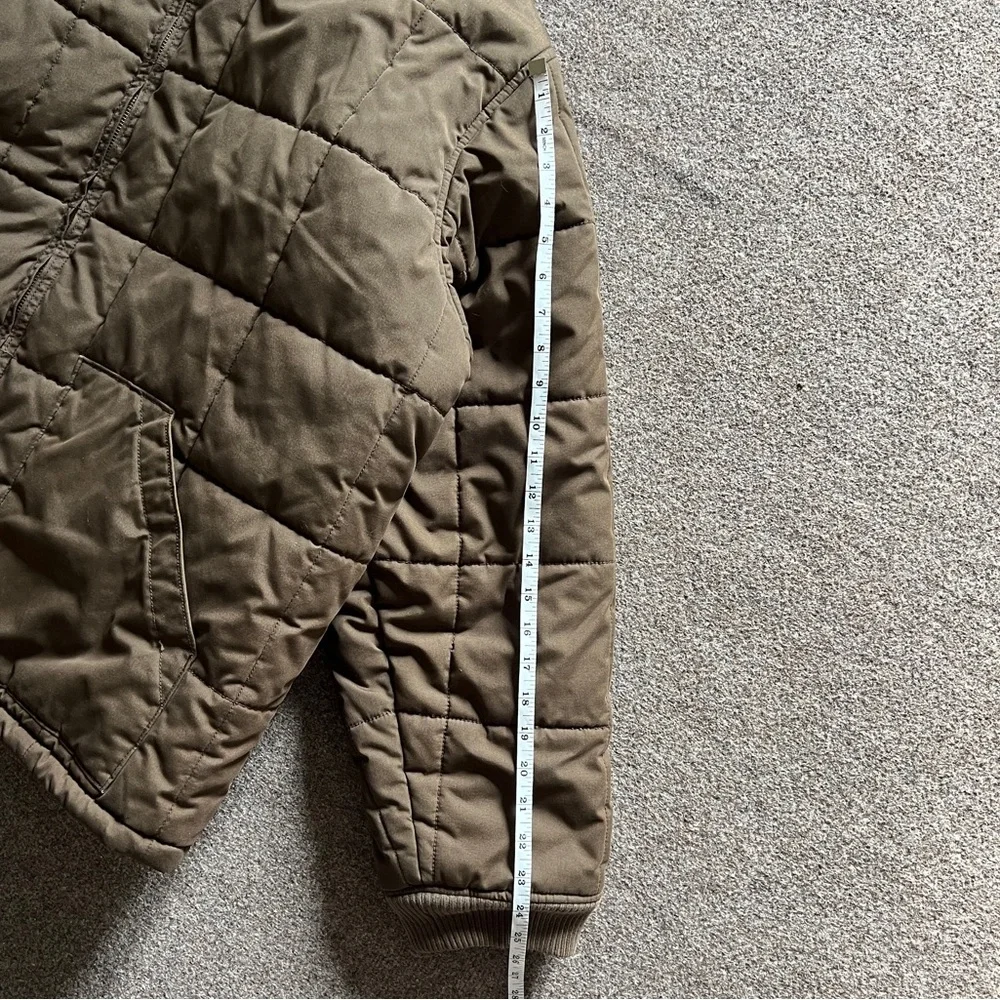 Vintage Y2K Old Navy Olive Green Brown Quilted Puffer Bomber Jacket Men’s XXL_9